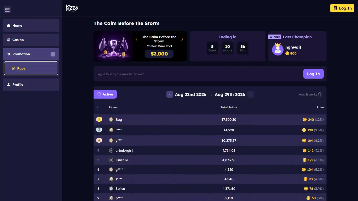 Kizzy Casino screenshot 3