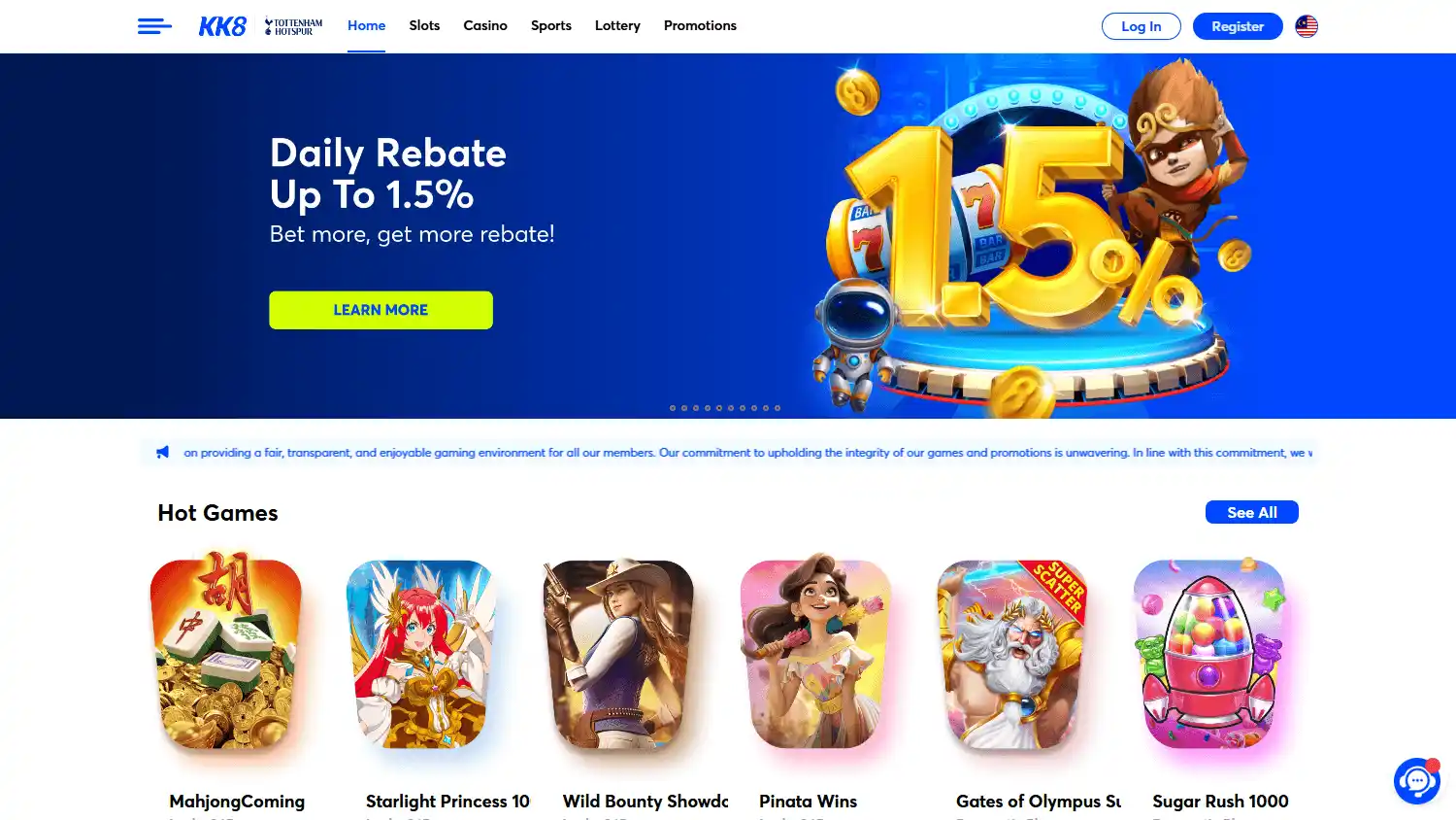 KK8 Casino SG screenshot 1