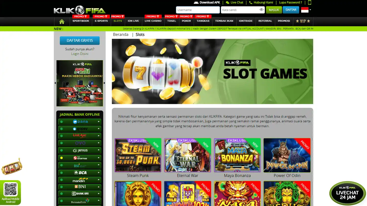 Klikfifa Casino screenshot 1