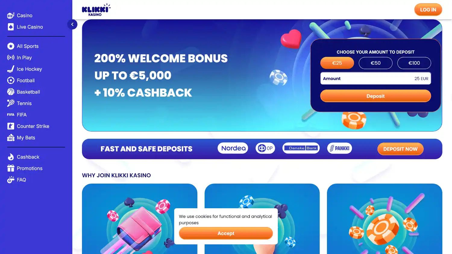 Klikki Casino screenshot 1