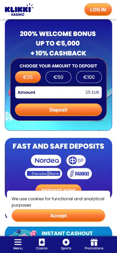 Klikki Casino screenshot 3
