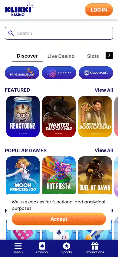Klikki Casino screenshot 4