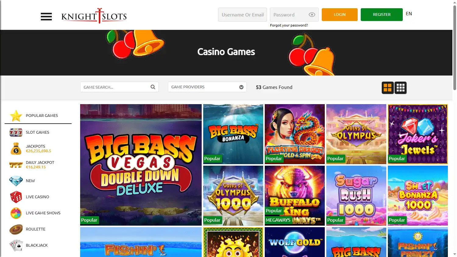 KnightSlots Casino screenshot 2