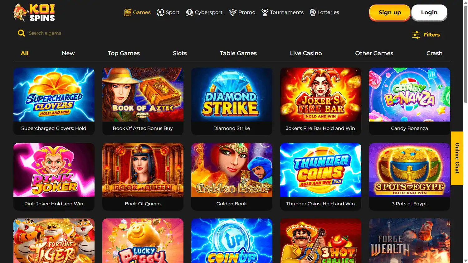 Koi Spins Casino screenshot 2