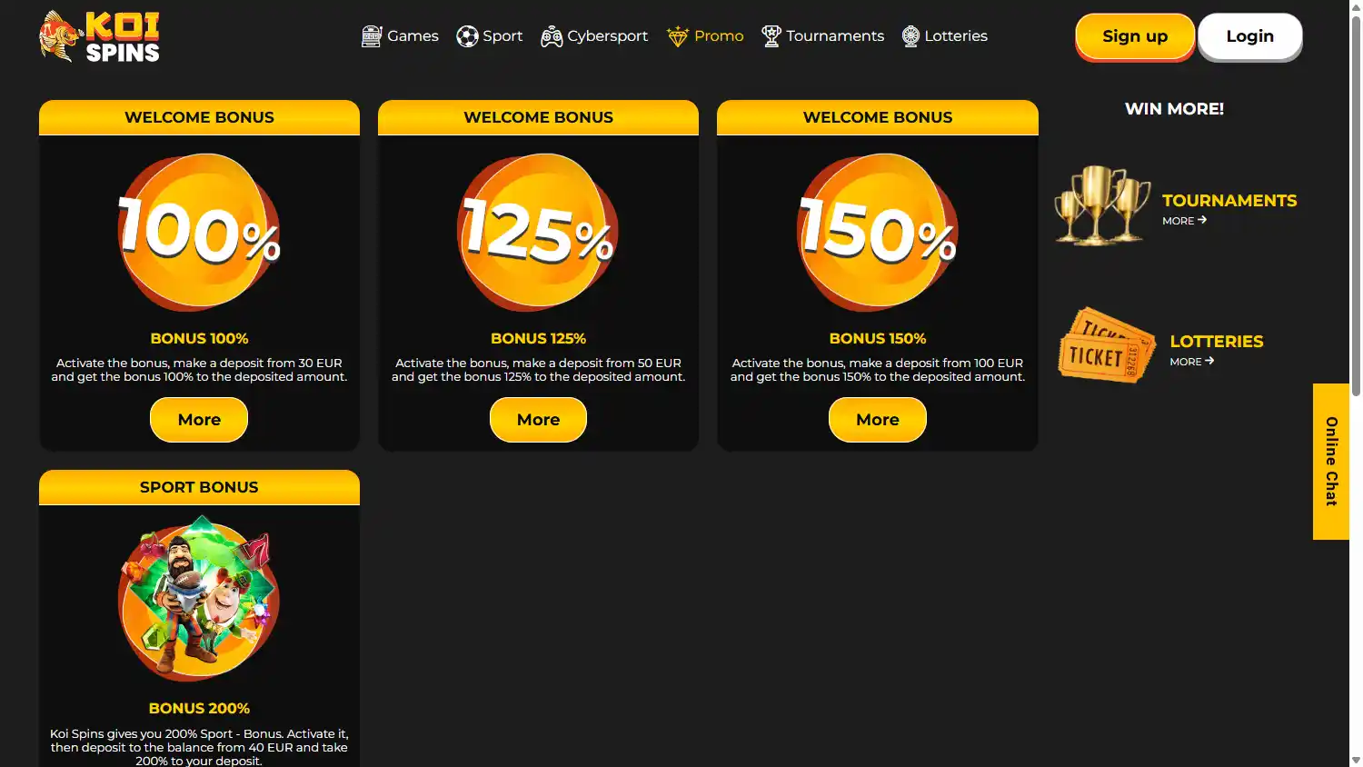 Koi Spins Casino screenshot 3