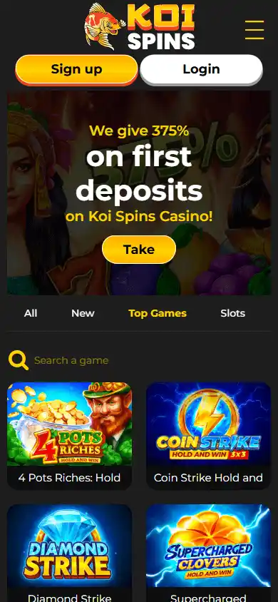 Koi Spins Casino screenshot 4