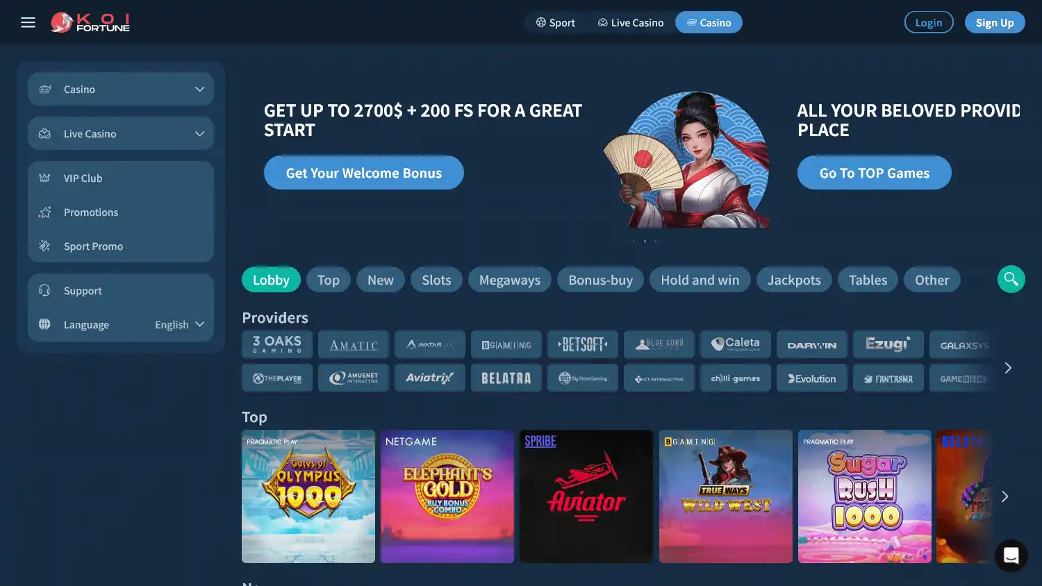 KoiFortune Casino screenshot 1
