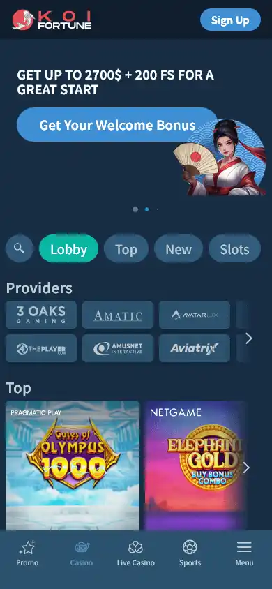 KoiFortune Casino screenshot 4