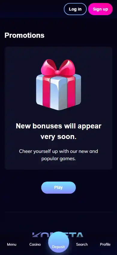 Kometa Casino screenshot 4