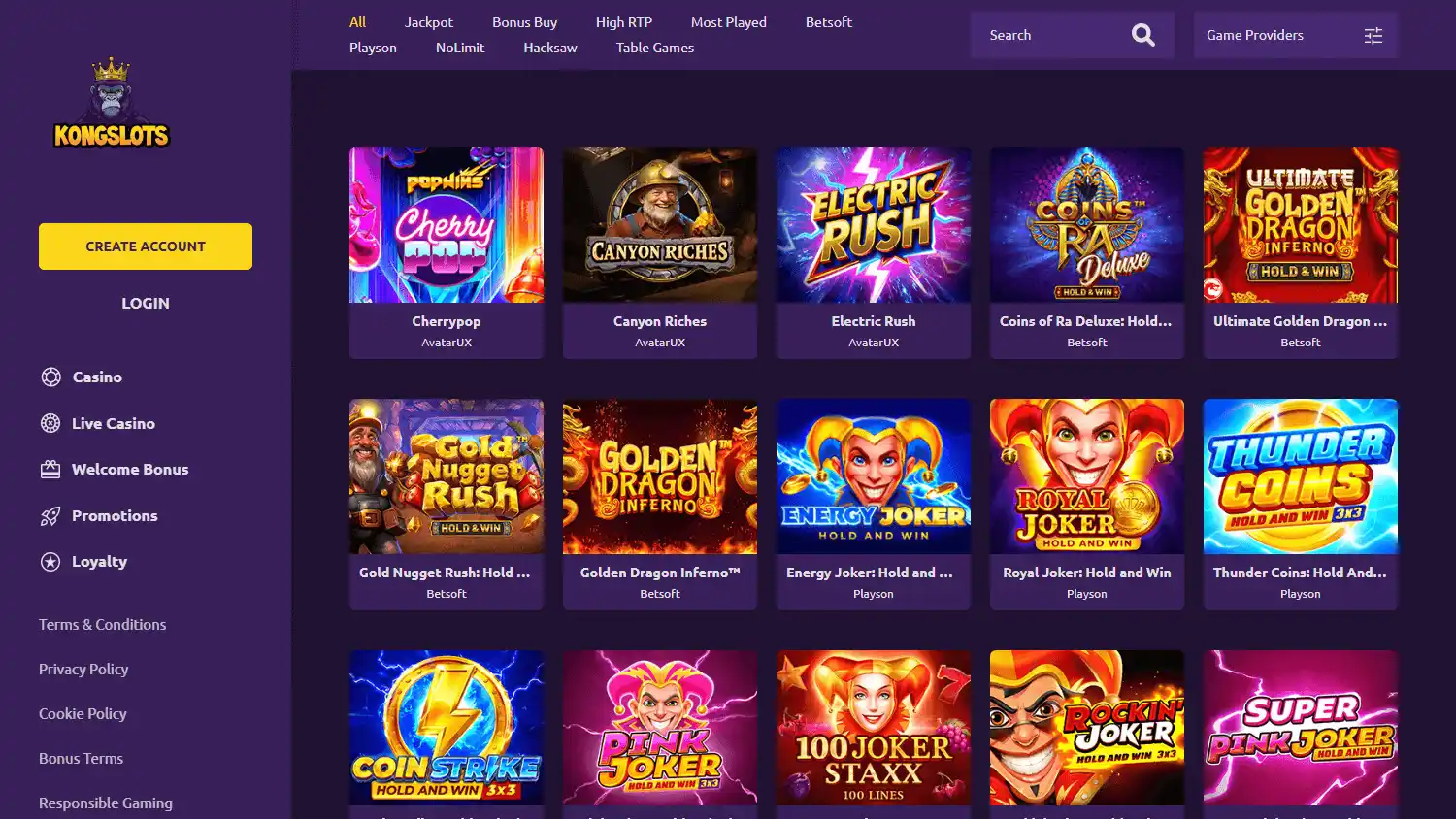KongSlots Casino screenshot 2