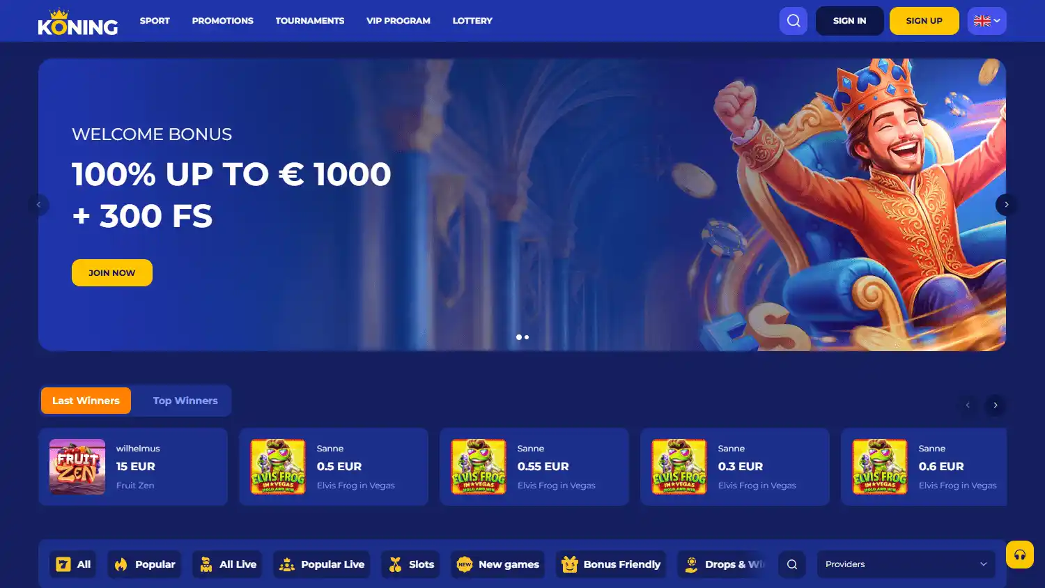 Koning Casino screenshot 2