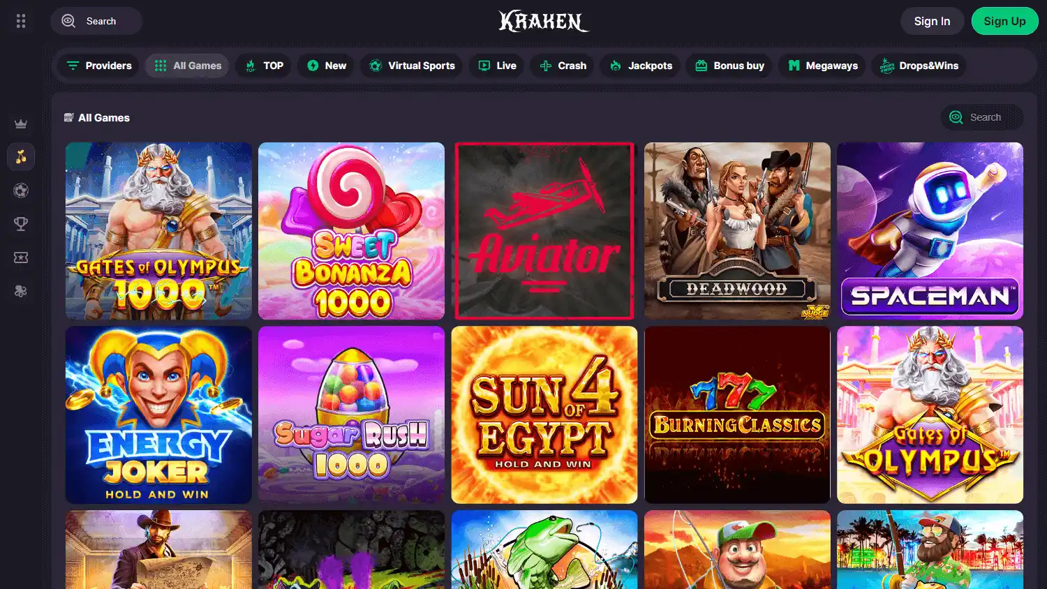 Kraken.Casino screenshot 2