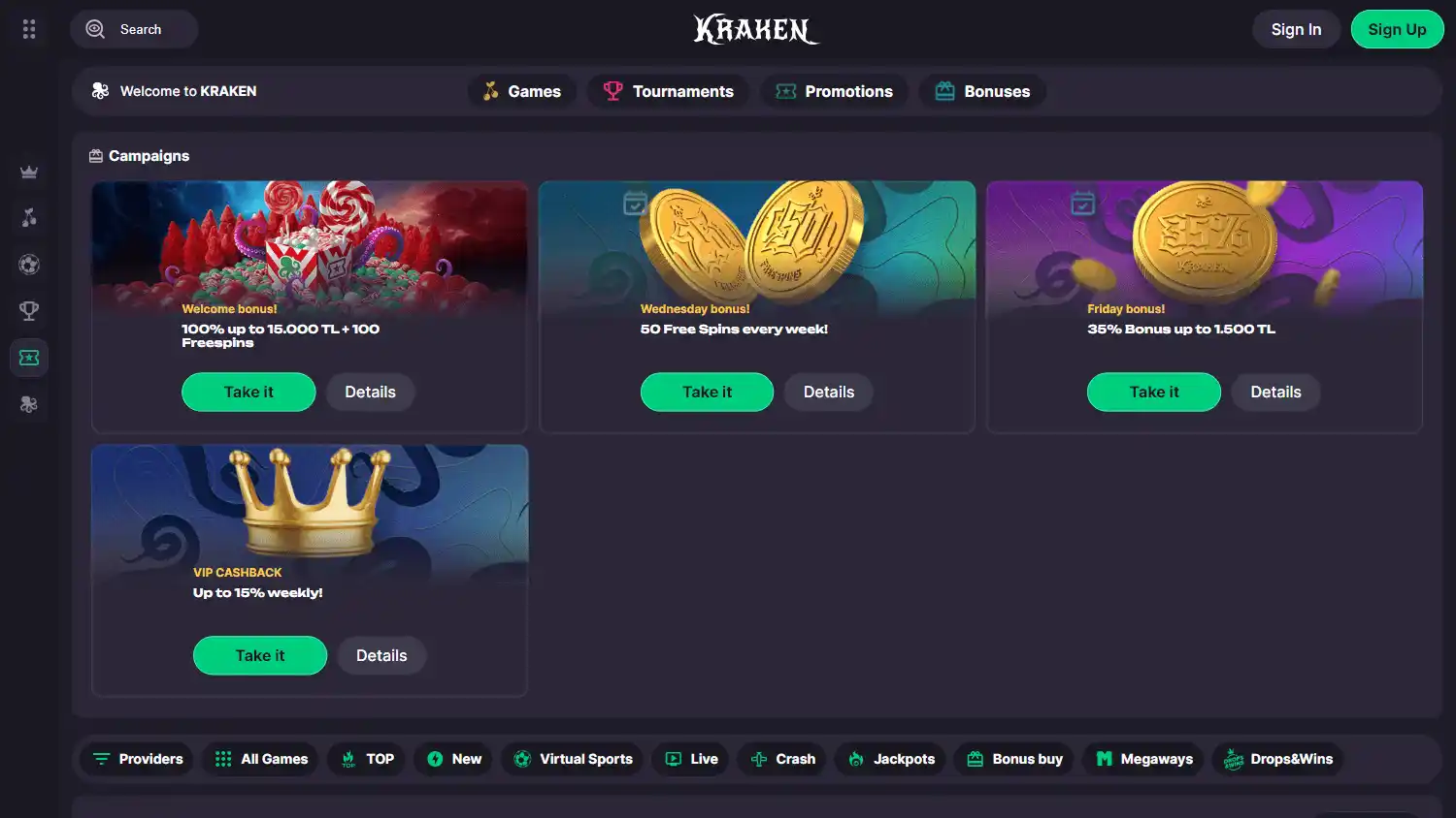 Kraken.Casino screenshot 3