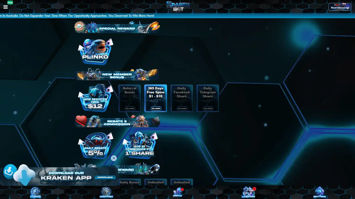 KrakenBet Casino screenshot 2