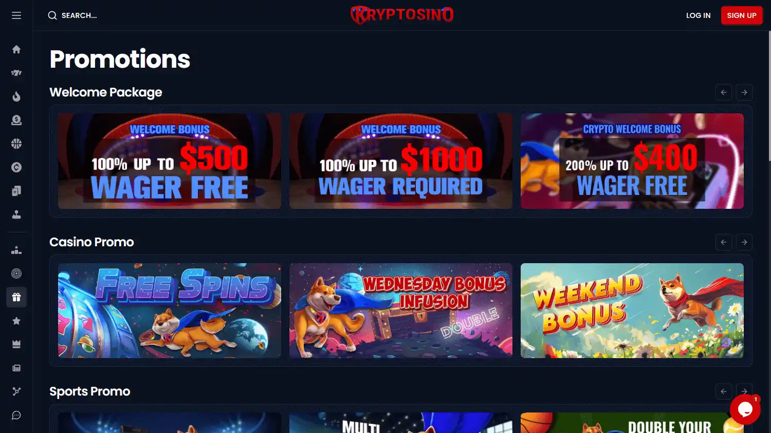 Kryptosino Casino screenshot 3
