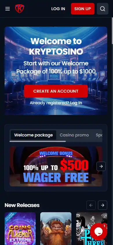 Kryptosino Casino screenshot 4