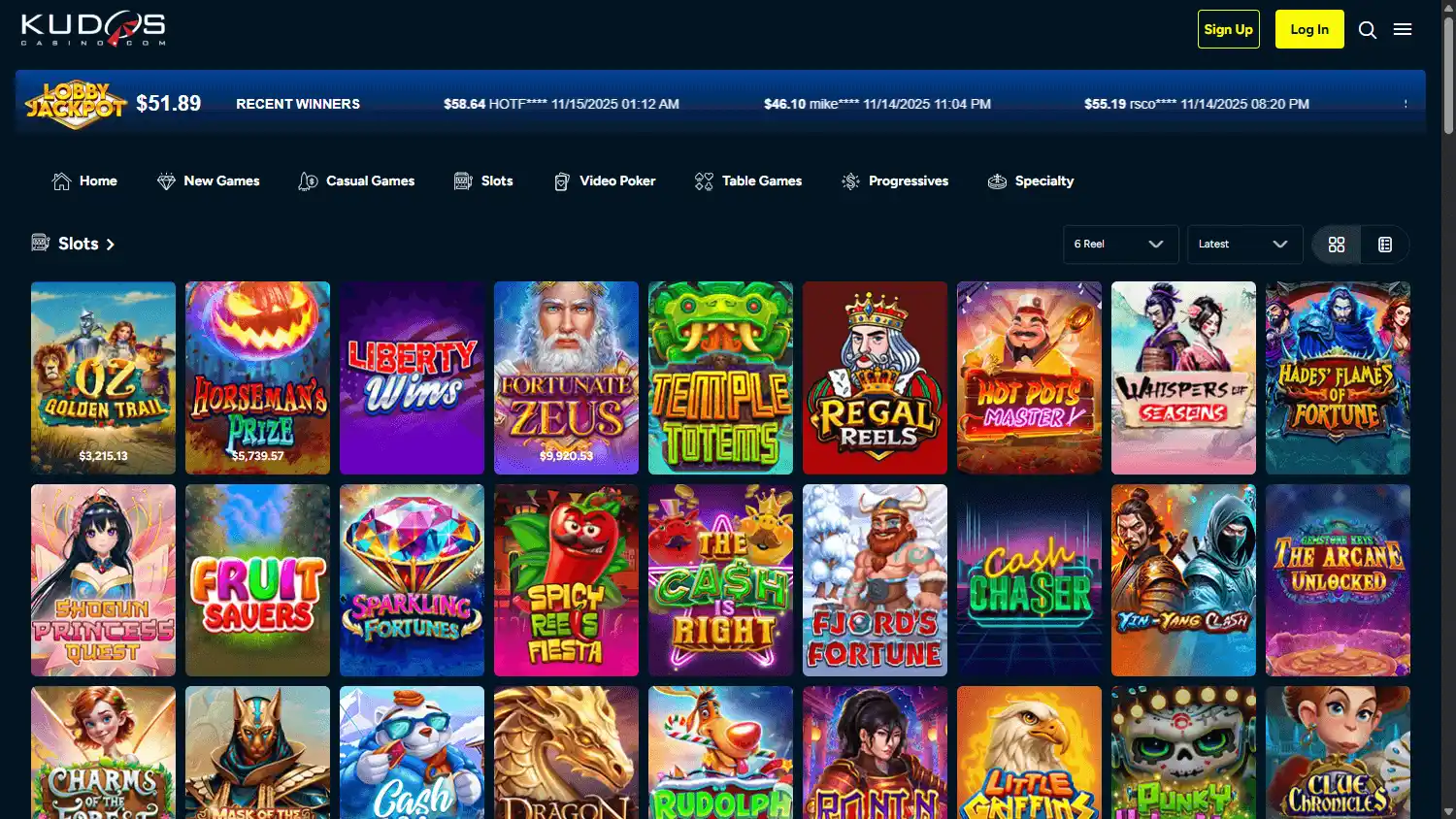 Kudos Casino screenshot 2