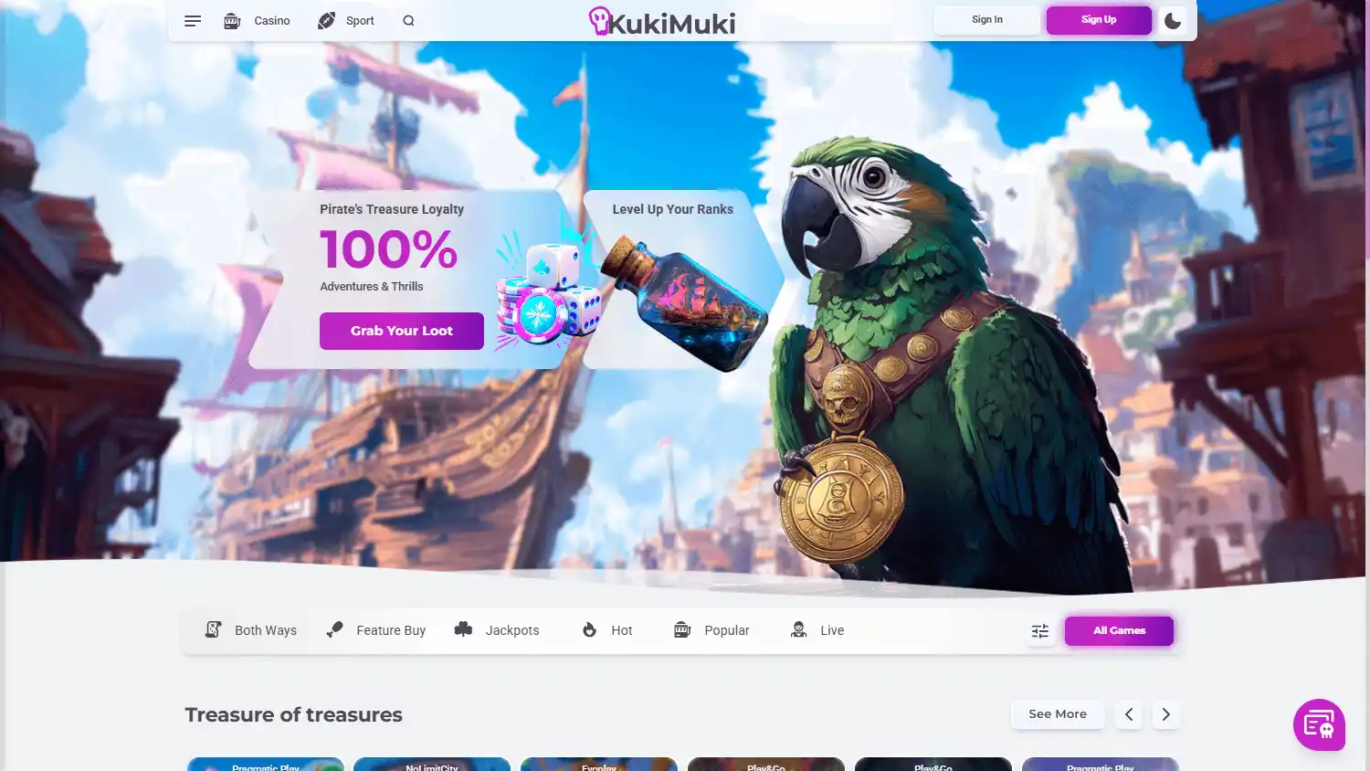 KukiMuki Casino screenshot 1