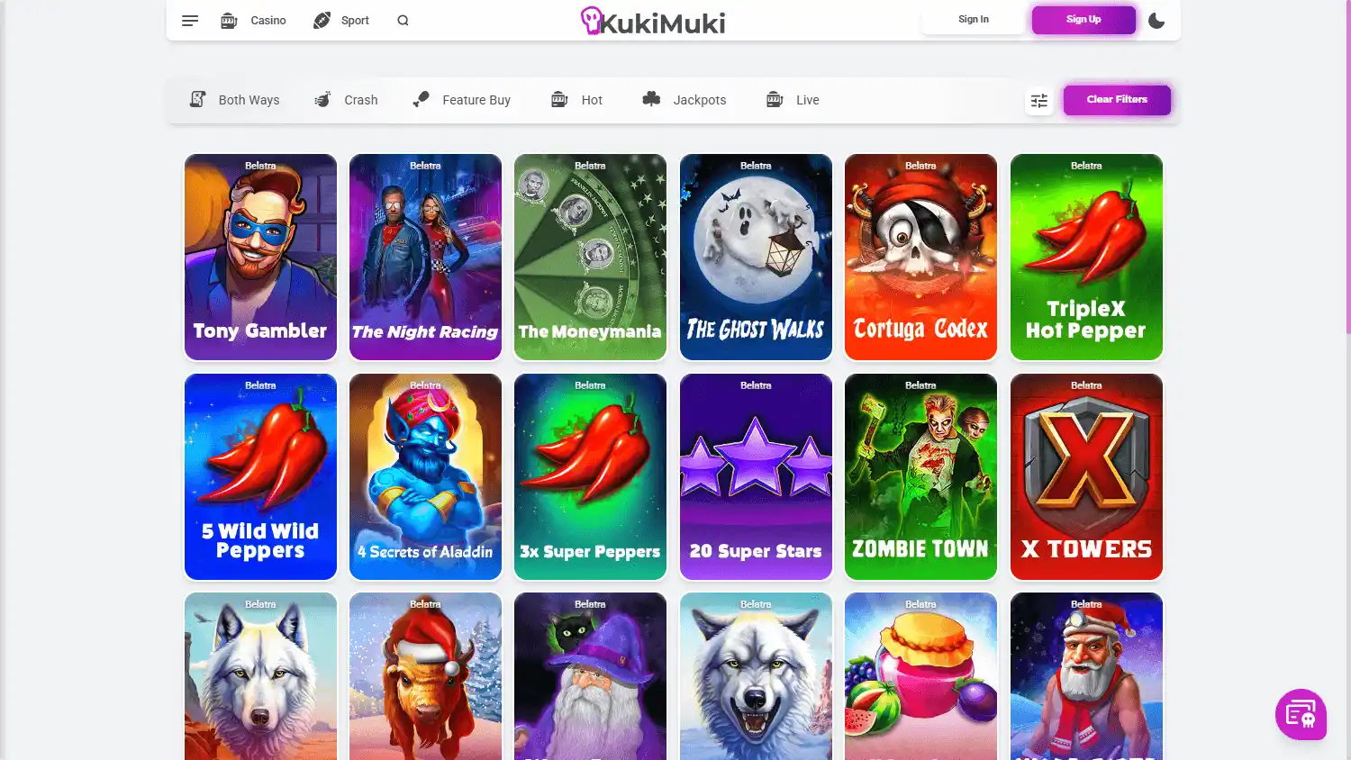 KukiMuki Casino screenshot 2