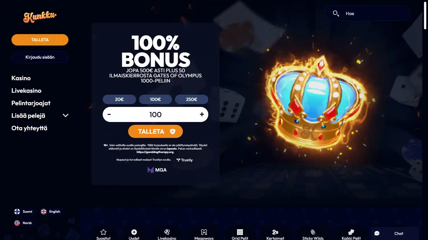 Kunkkukasino Casino screenshot 1