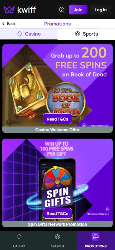 Kwiff Casino screenshot 6