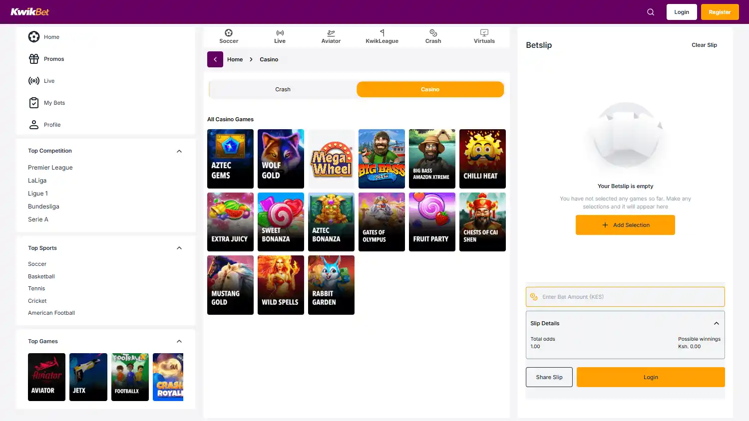 Kwikbet Casino screenshot 2