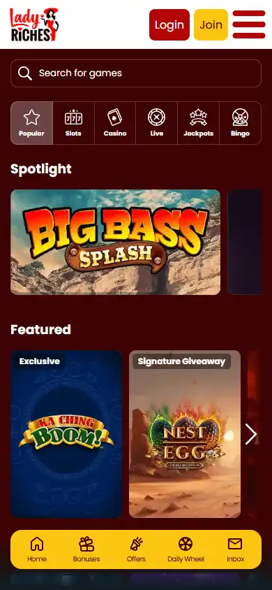 Lady Riches Casino screenshot 5
