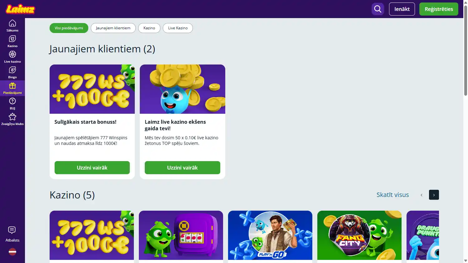Laimz Casino screenshot 3