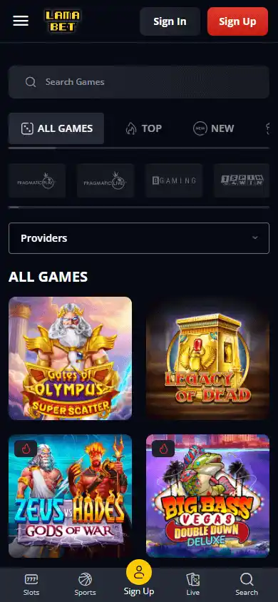 Lamabet Casino screenshot 5