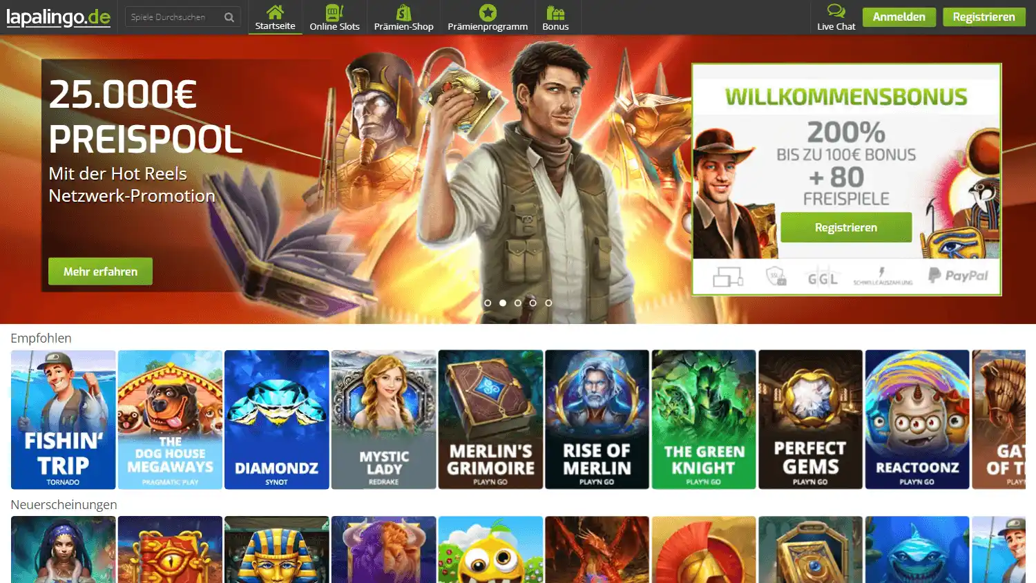 Lapalingo Casino DE screenshot 1