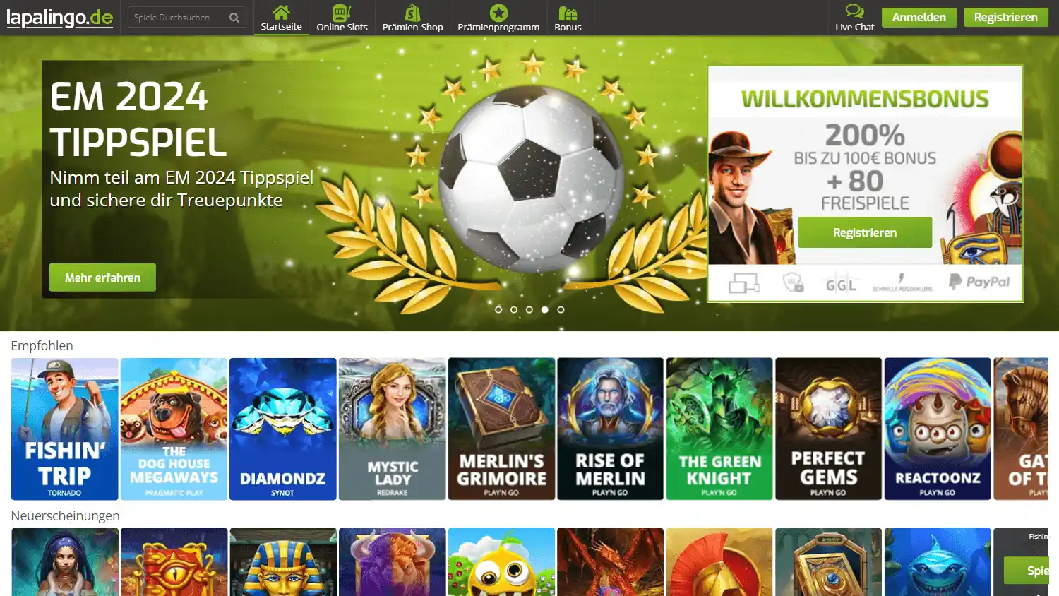 Lapalingo Casino DE screenshot 2