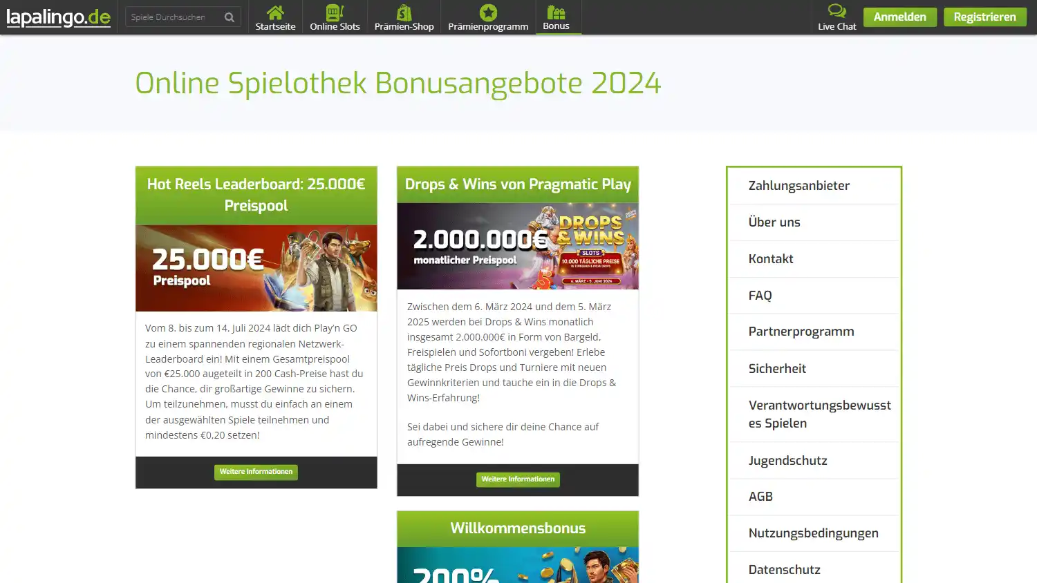 Lapalingo Casino DE screenshot 3