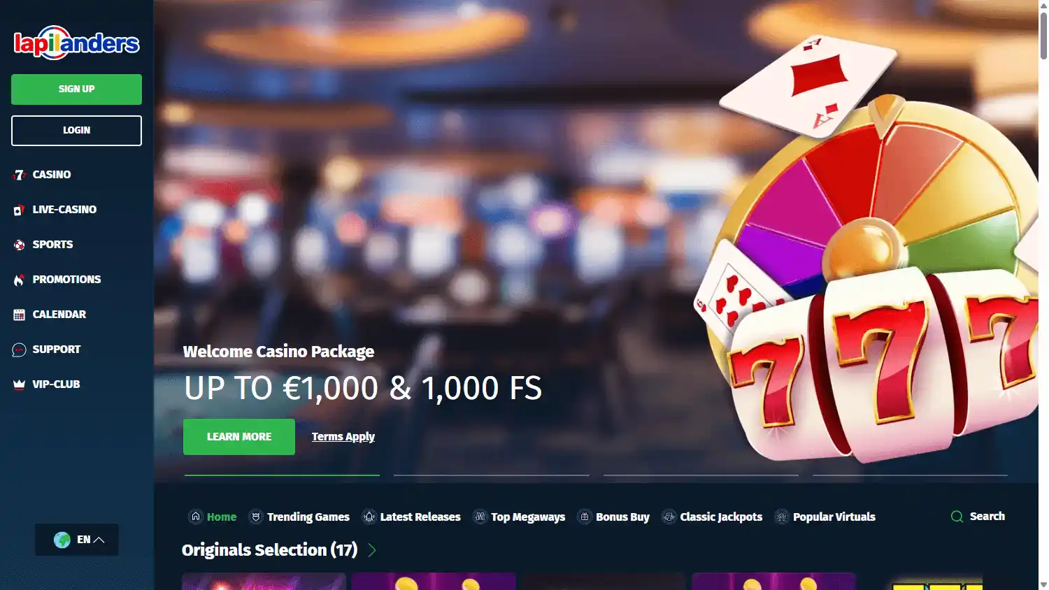 Lapilanders Casino screenshot 1