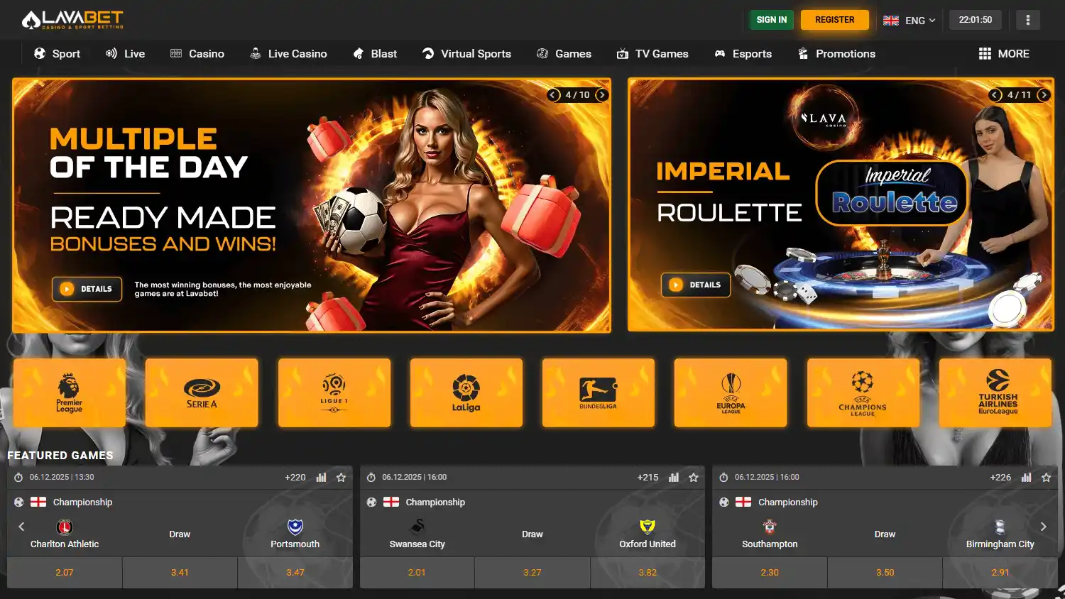 Lavabet.com Casino screenshot 1