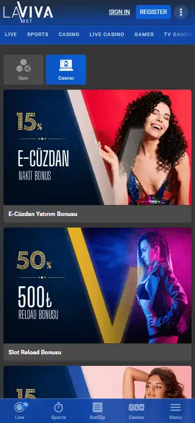 Lavivabet Casino screenshot 6