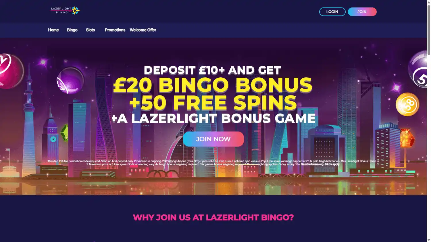 Lazerlight Bingo Casino screenshot 1