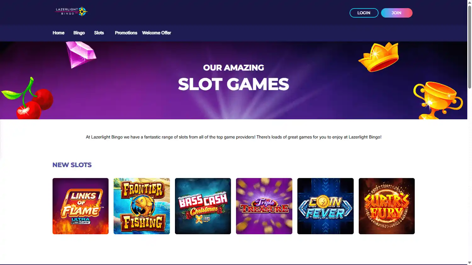 Lazerlight Bingo Casino screenshot 2