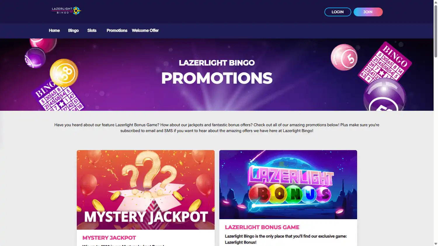 Lazerlight Bingo Casino screenshot 3