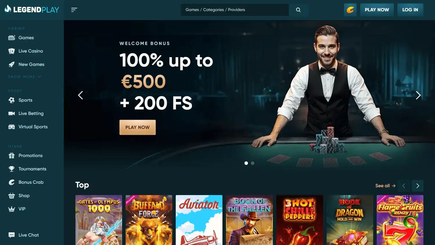 LegendPlay Casino screenshot 1