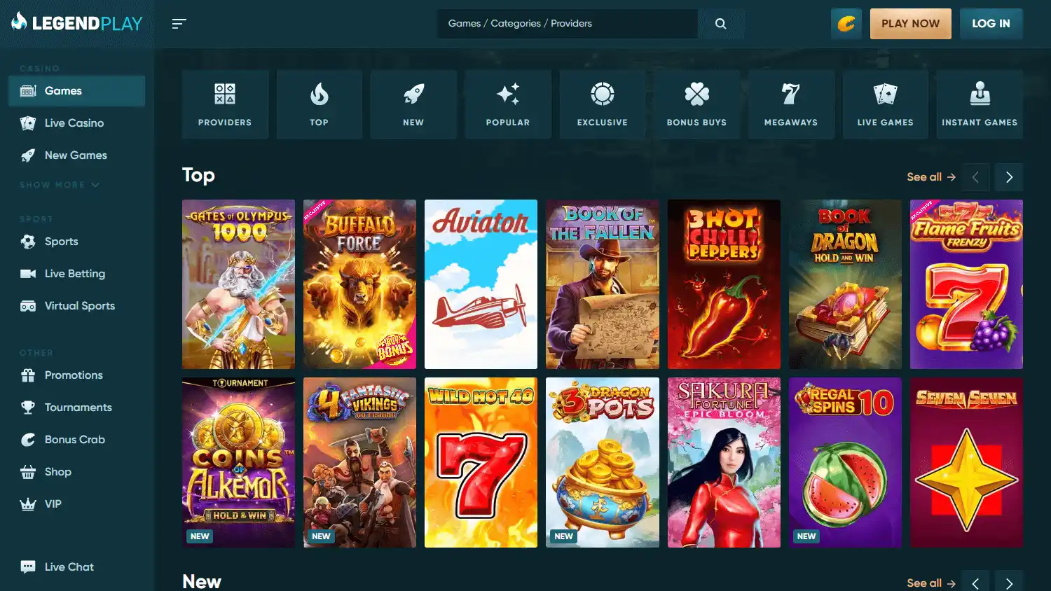LegendPlay Casino screenshot 2