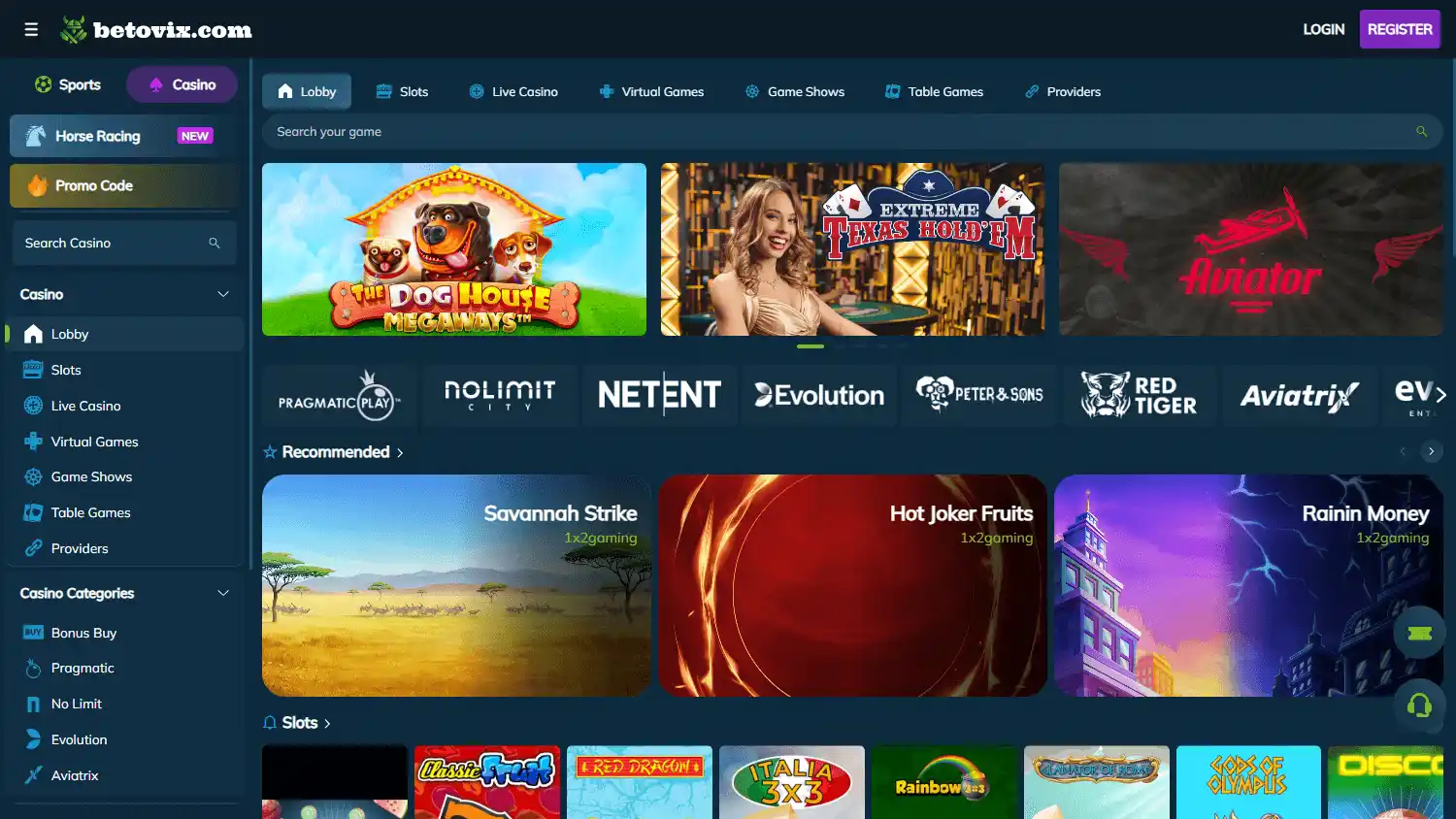Betovix Casino screenshot 2