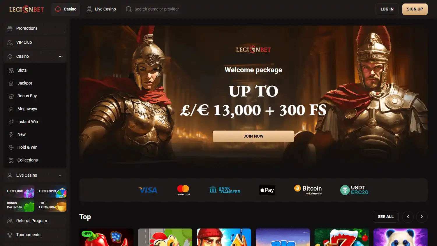 LegionBet Casino screenshot 1