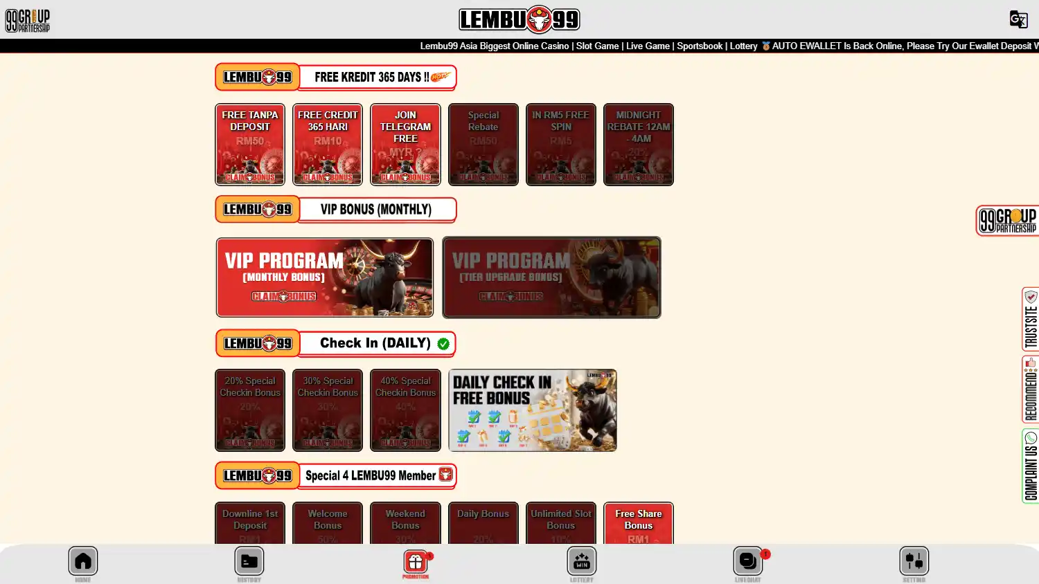 Lembu99 Casino screenshot 2