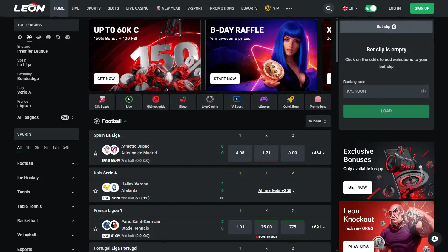 Leon Casino screenshot 1