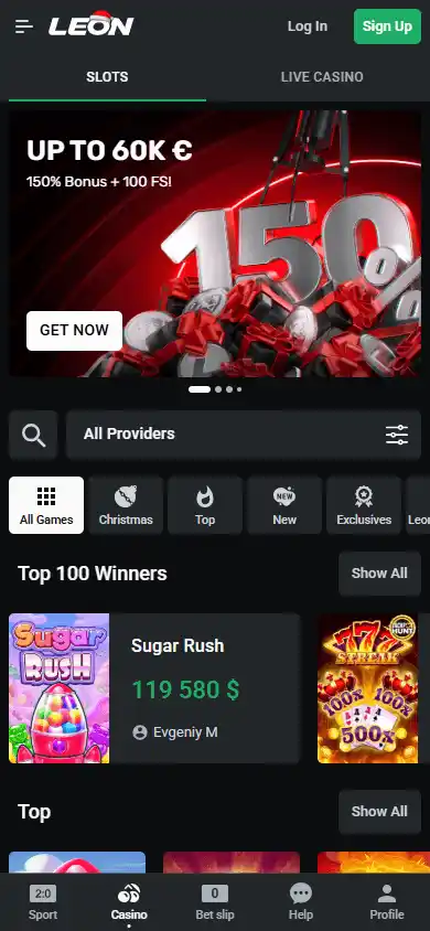 Leon Casino screenshot 5