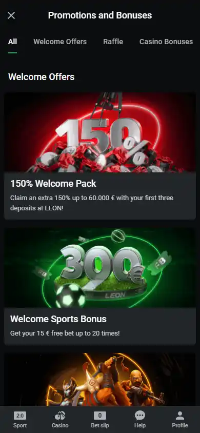 Leon Casino screenshot 6