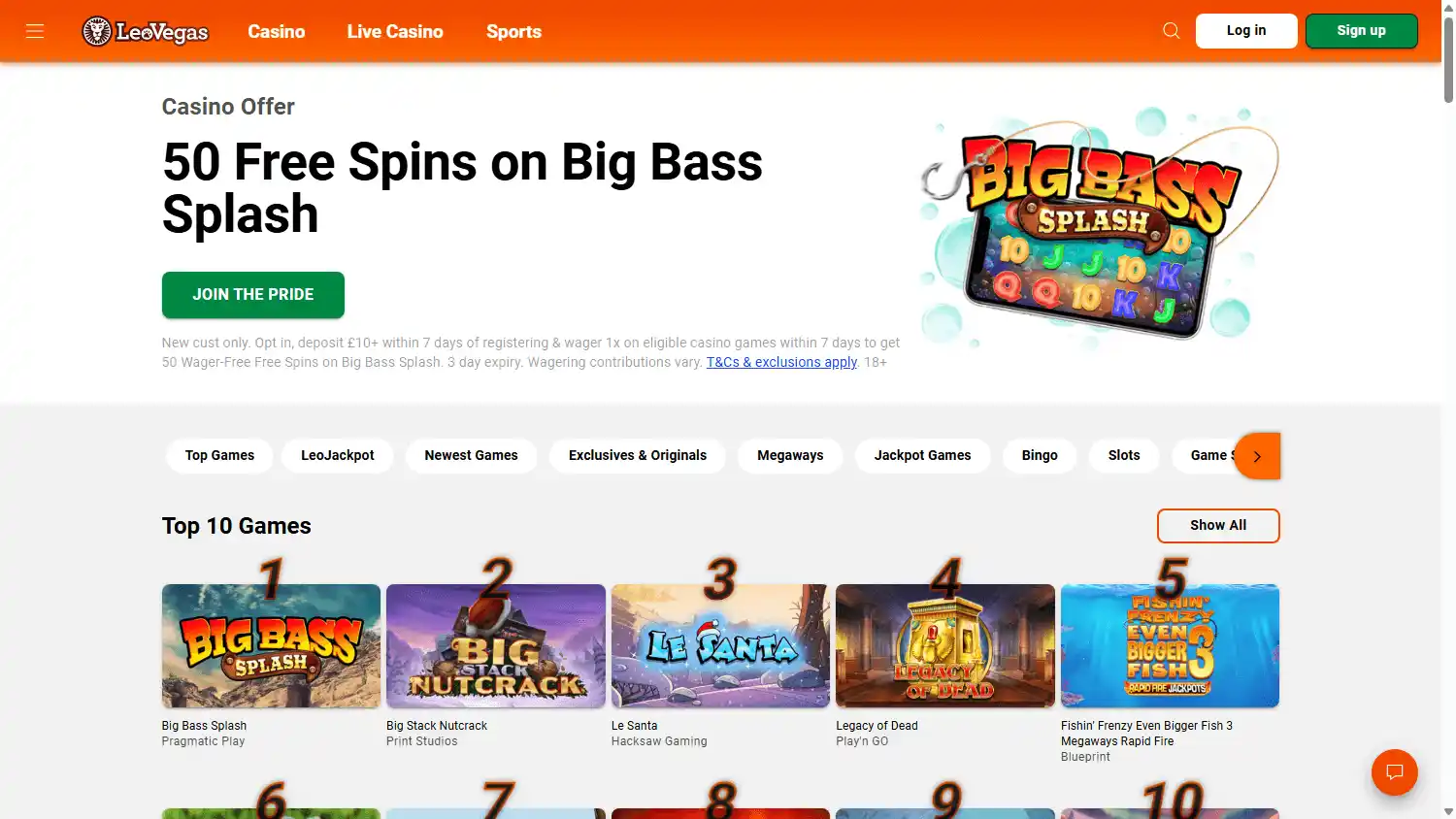LeoVegas Casino UK screenshot 1