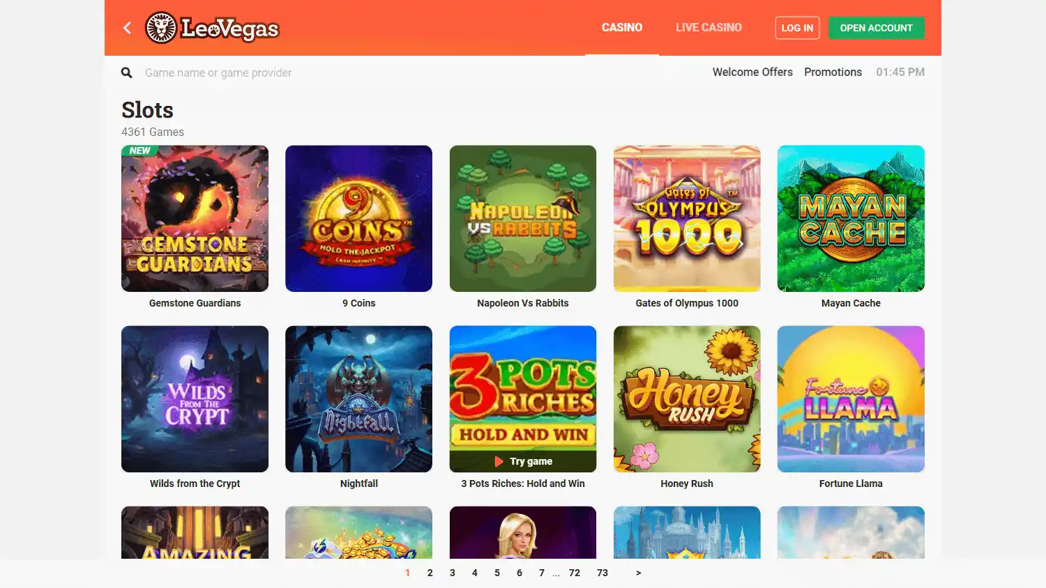 LeoVegas Casino UK screenshot 2