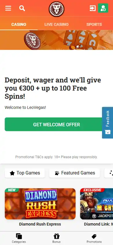 LeoVegas Casino UK screenshot 4