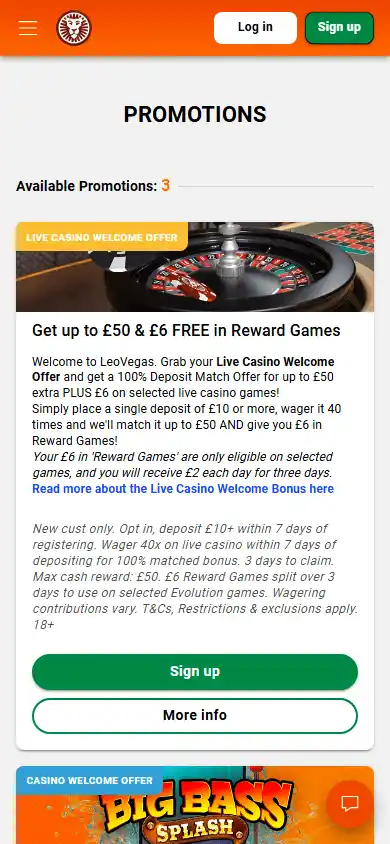 LeoVegas Casino UK screenshot 6